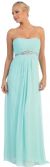 Strapless Pleated Bust with Stones Formal Bridesmaid Dress in Mint
